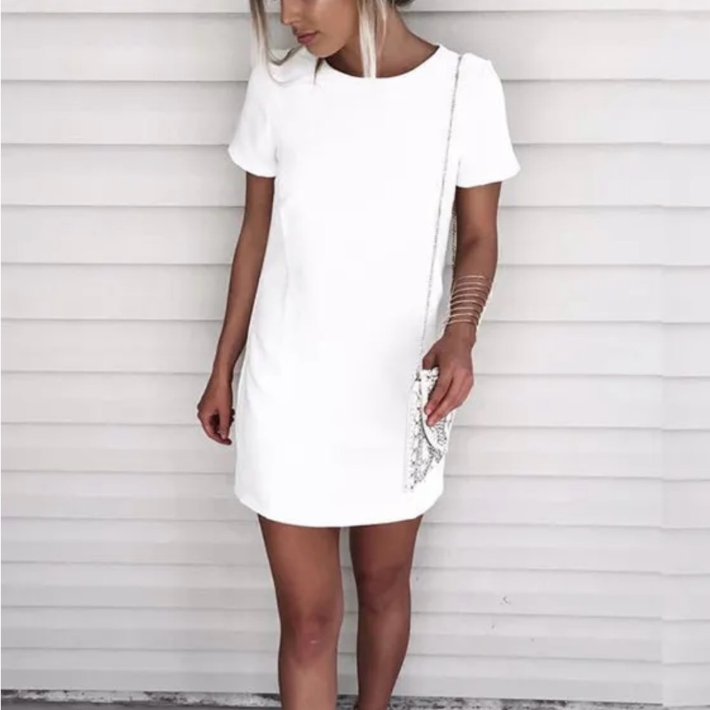 Lulu’s Shift & Shout White Dress